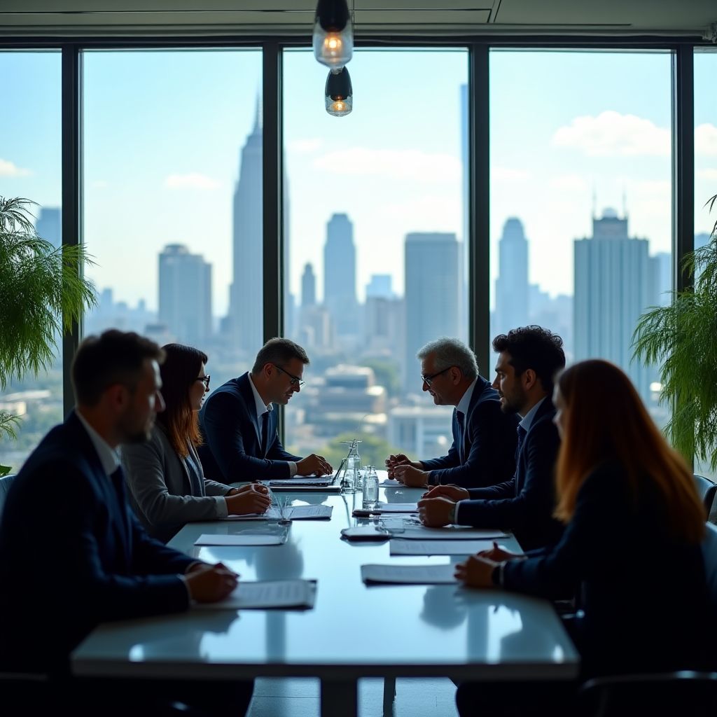 Equipo de EconoAR en oficina moderna de Buenos Aires